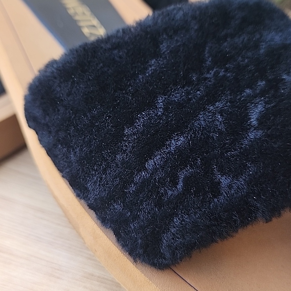 STUART WEITZMAN Black Cammy Block Heel Slide Leather Slide Sandals 9B EU 39.5 - Picture 7 of 12